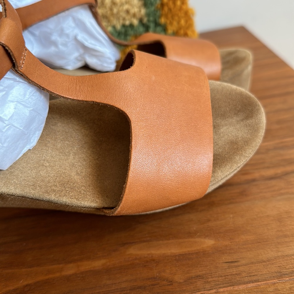 Gorgeous Madewell Brown Leather Platform Sandals Size 8 - Picture 6 of 6